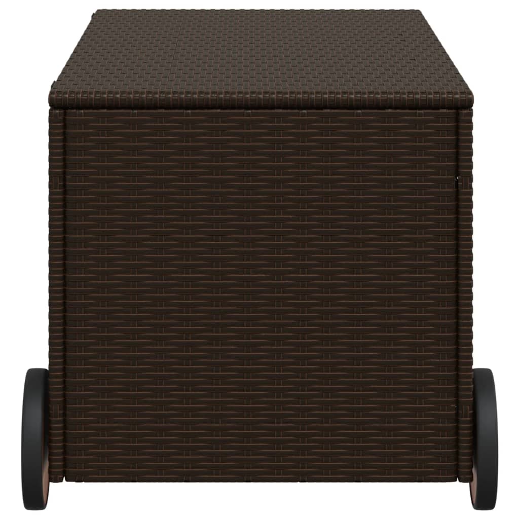 Tuinbox Met Wielen 190 L Poly Rattan Bruin