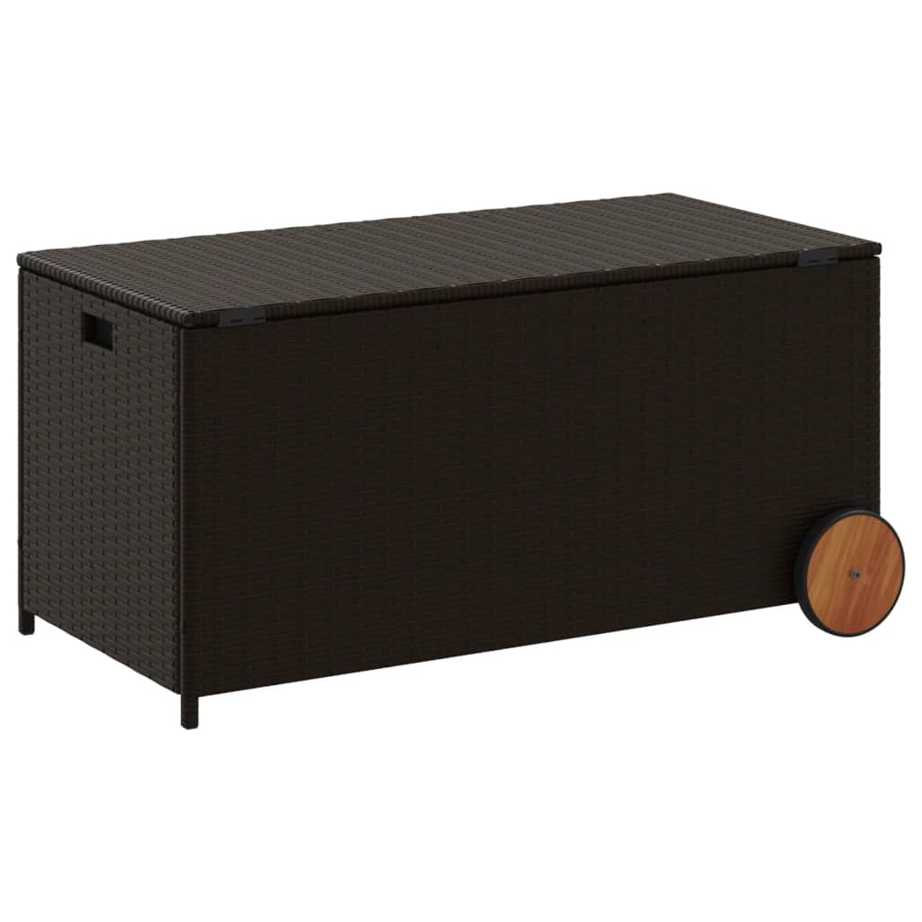 Tuinbox Met Wielen 190 L Poly Rattan Bruin