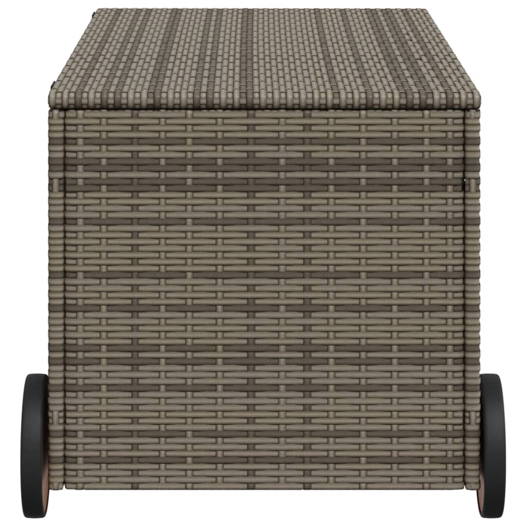 Tuinbox Met Wielen 190 L Poly Rattan Grijs