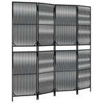 Kamerscherm 4 Panelen Poly Rattan Zwart