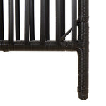Kamerscherm 4 Panelen Poly Rattan Zwart