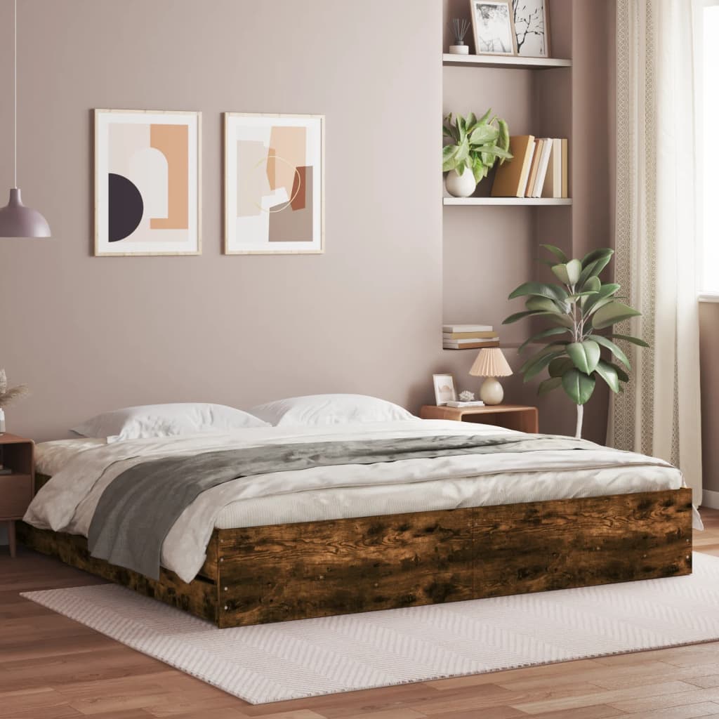 Bedframe Met Lades Bewerkt Hout