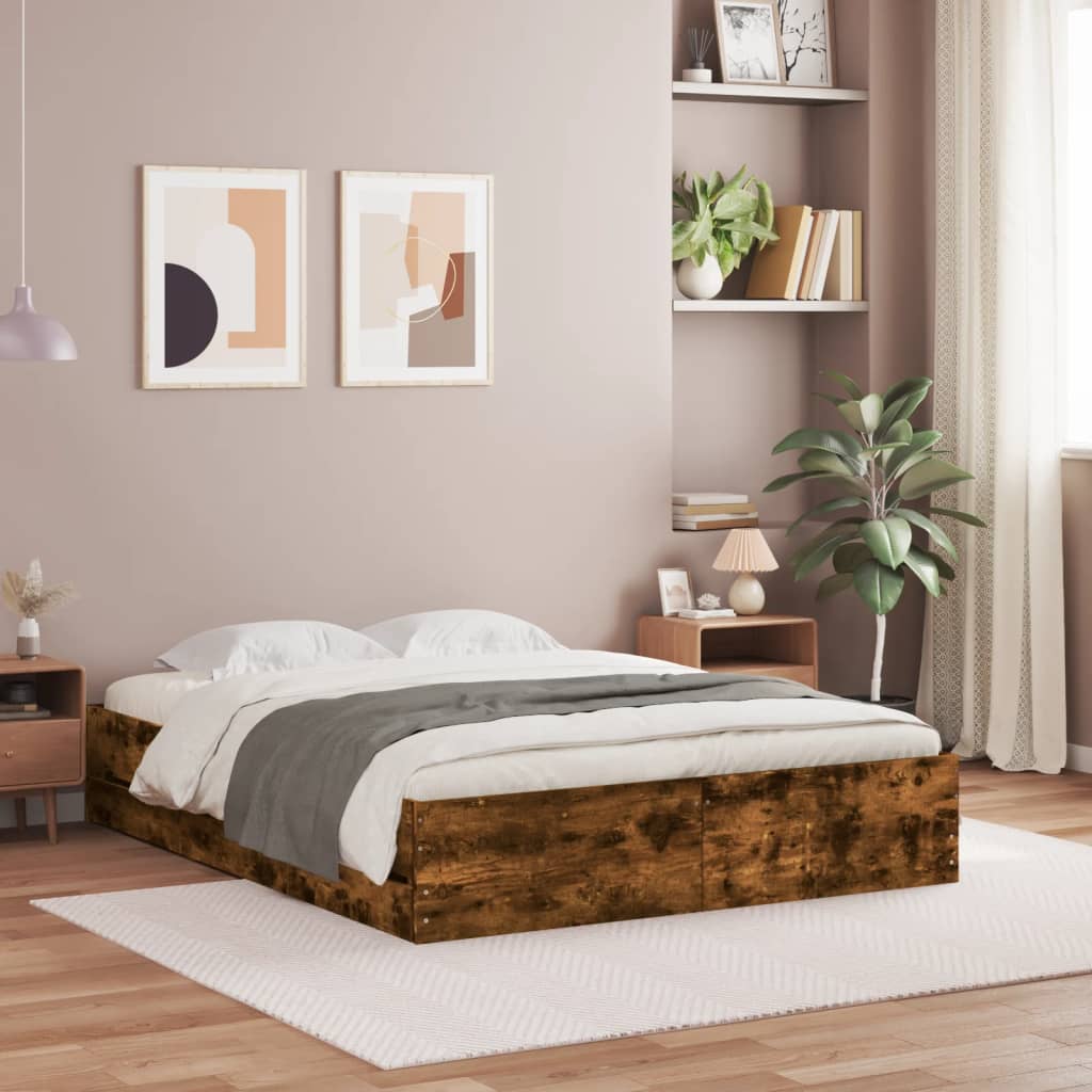 Bedframe Met Lades Bewerkt Hout