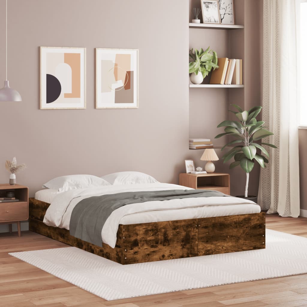 Bedframe Met Lades Bewerkt Hout