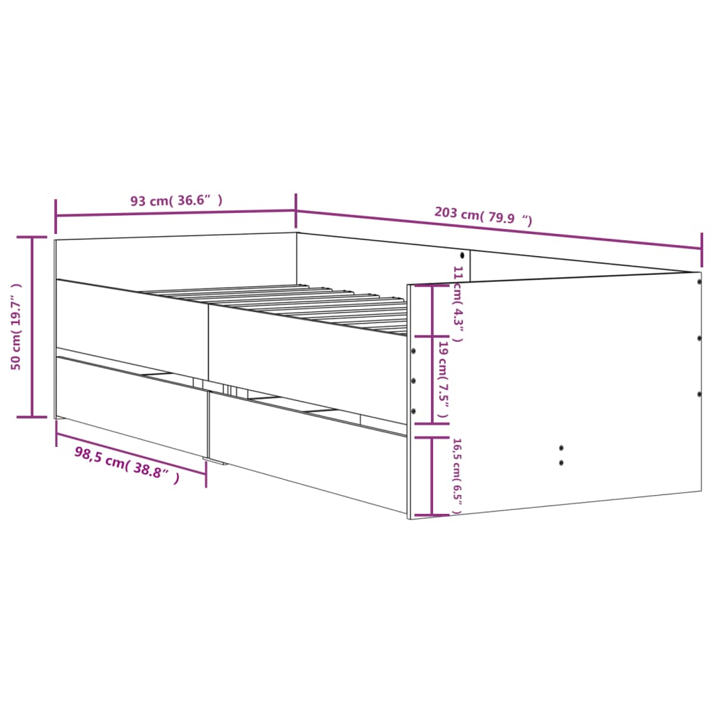 Bedframe Met Lades