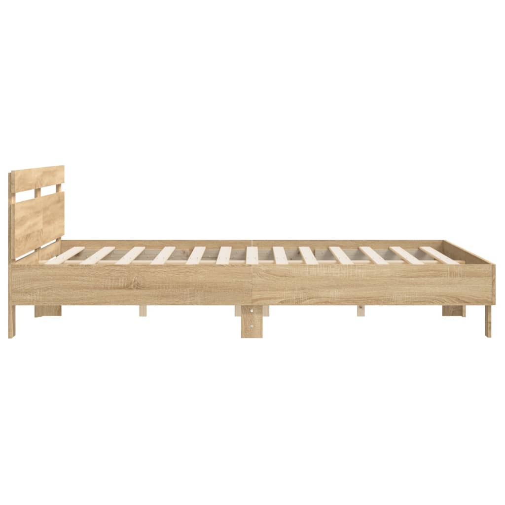 Bedframe Met Hoofdeinde Bewerkt Hout