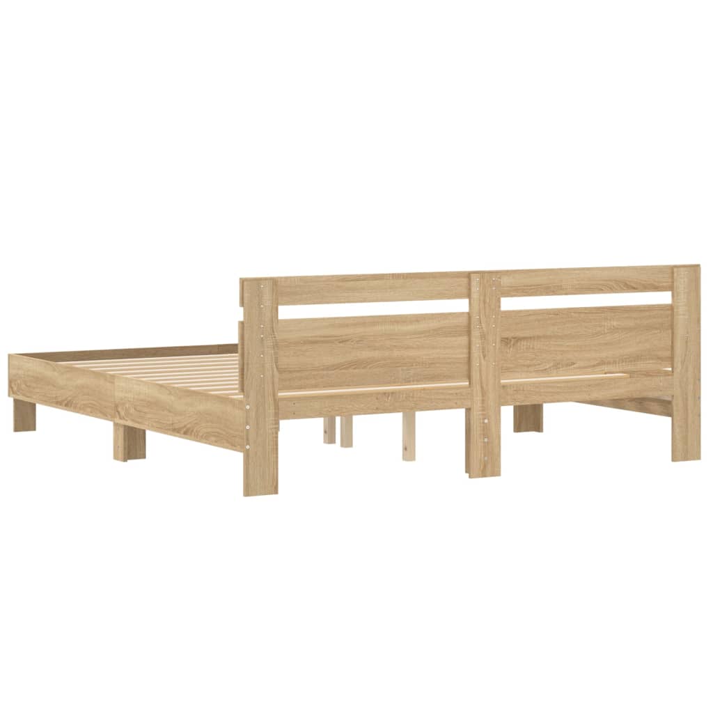 Bedframe Met Hoofdeinde Bewerkt Hout