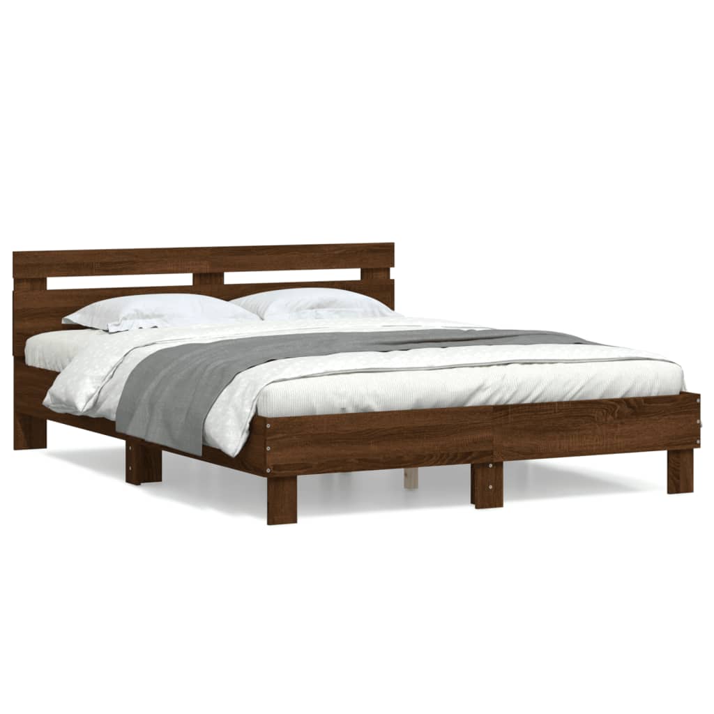 Bedframe Met Hoofdeinde Bewerkt Hout