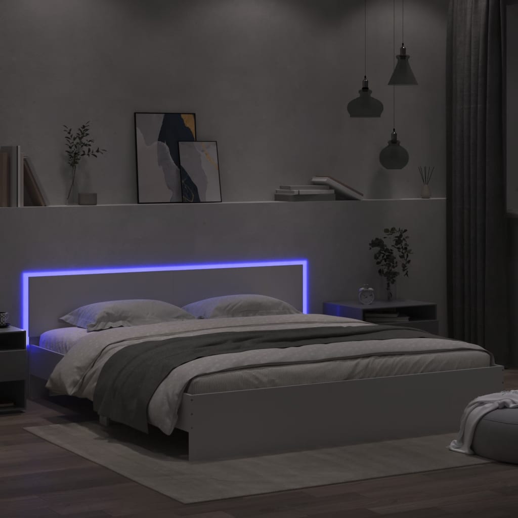 Bedframe Met Hoofdbord En Led Kleurig