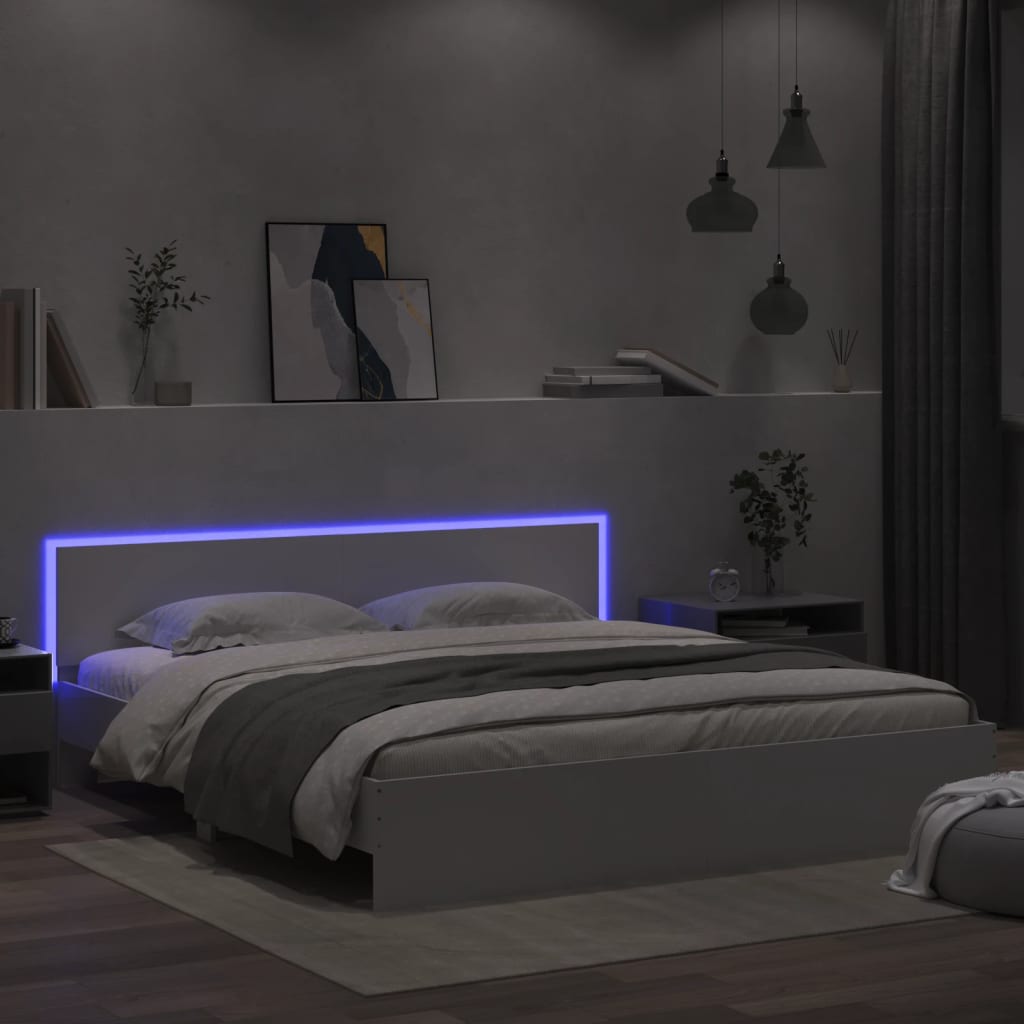 Bedframe Met Hoofdbord En Led Kleurig