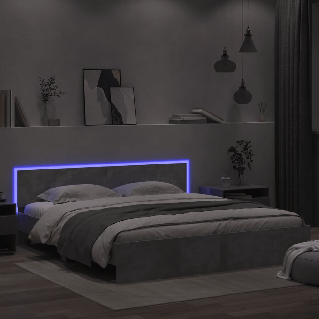 Bedframe Met Hoofdbord En Led Kleurig