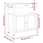 Keukentrolley Monza Massief Grenenhout