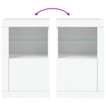 Bijzetkastjes Met Led-Verlichting Bewerkt Hout