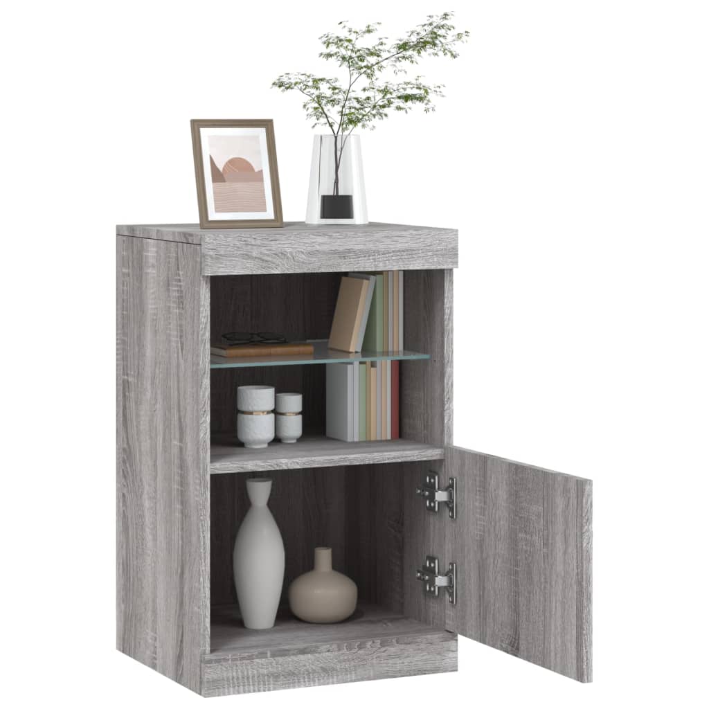 Dressoir Met Led-Verlichting 41X37X67 Cm Eiken