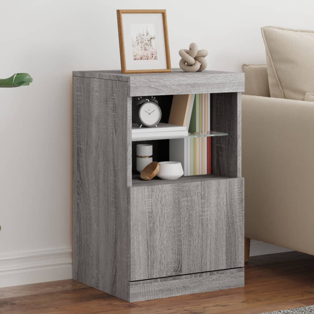 Dressoir Met Led-Verlichting 41X37X67 Cm Eiken