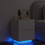 Nachtkastjes Met Led-Verlichting Bewerkt Hout
