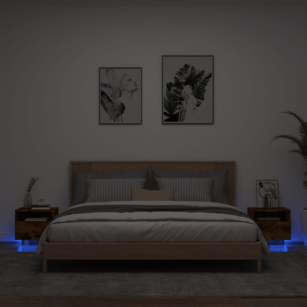 Nachtkastjes Met Led-Verlichting 40X39X37 Cm