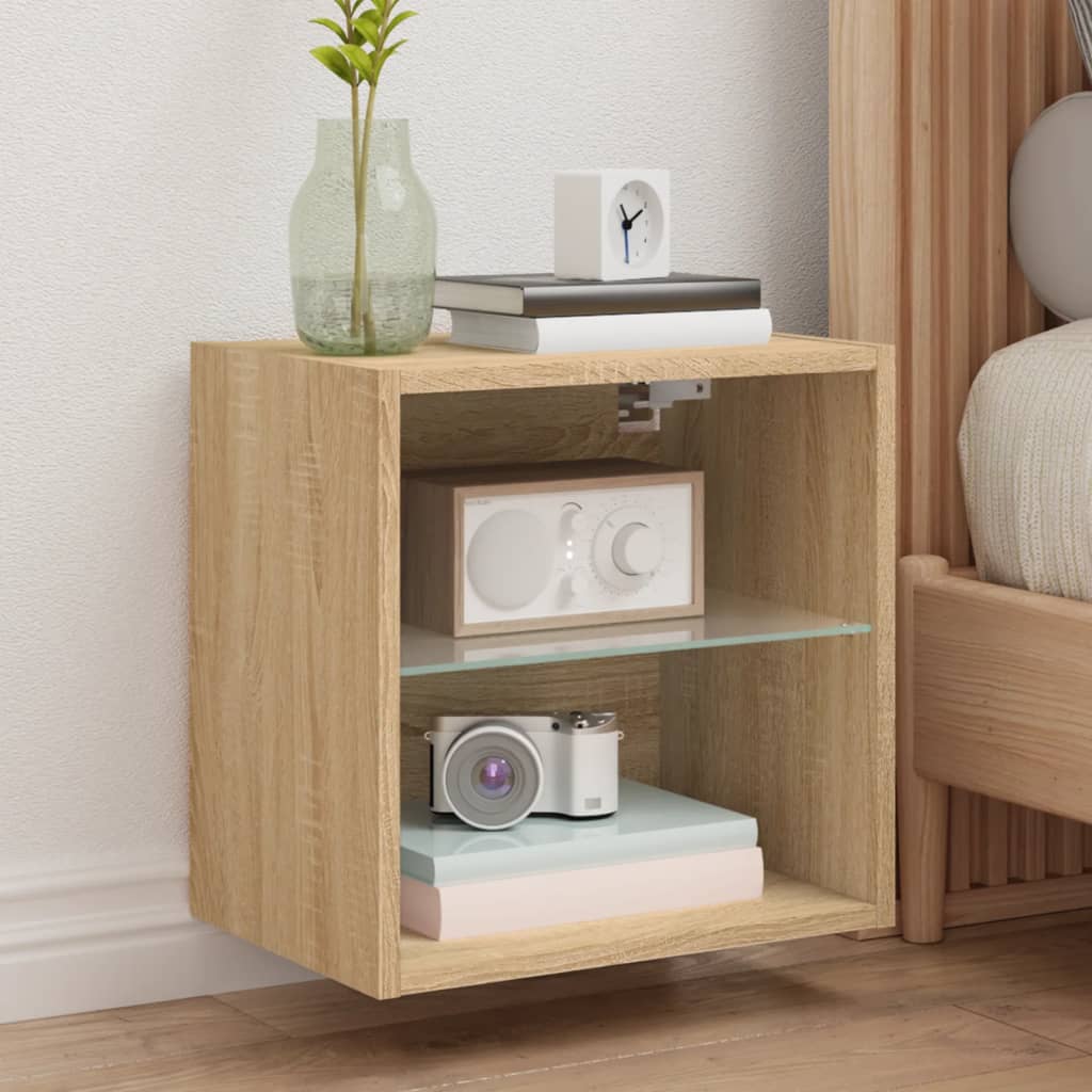 Tv-Wandmeubel Met Led-Verlichting 30X28,5X