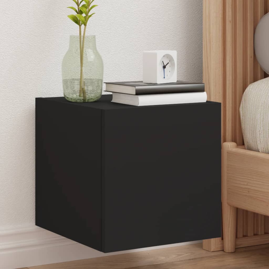 Tv-Wandmeubel Met Led-Verlichting Zwart