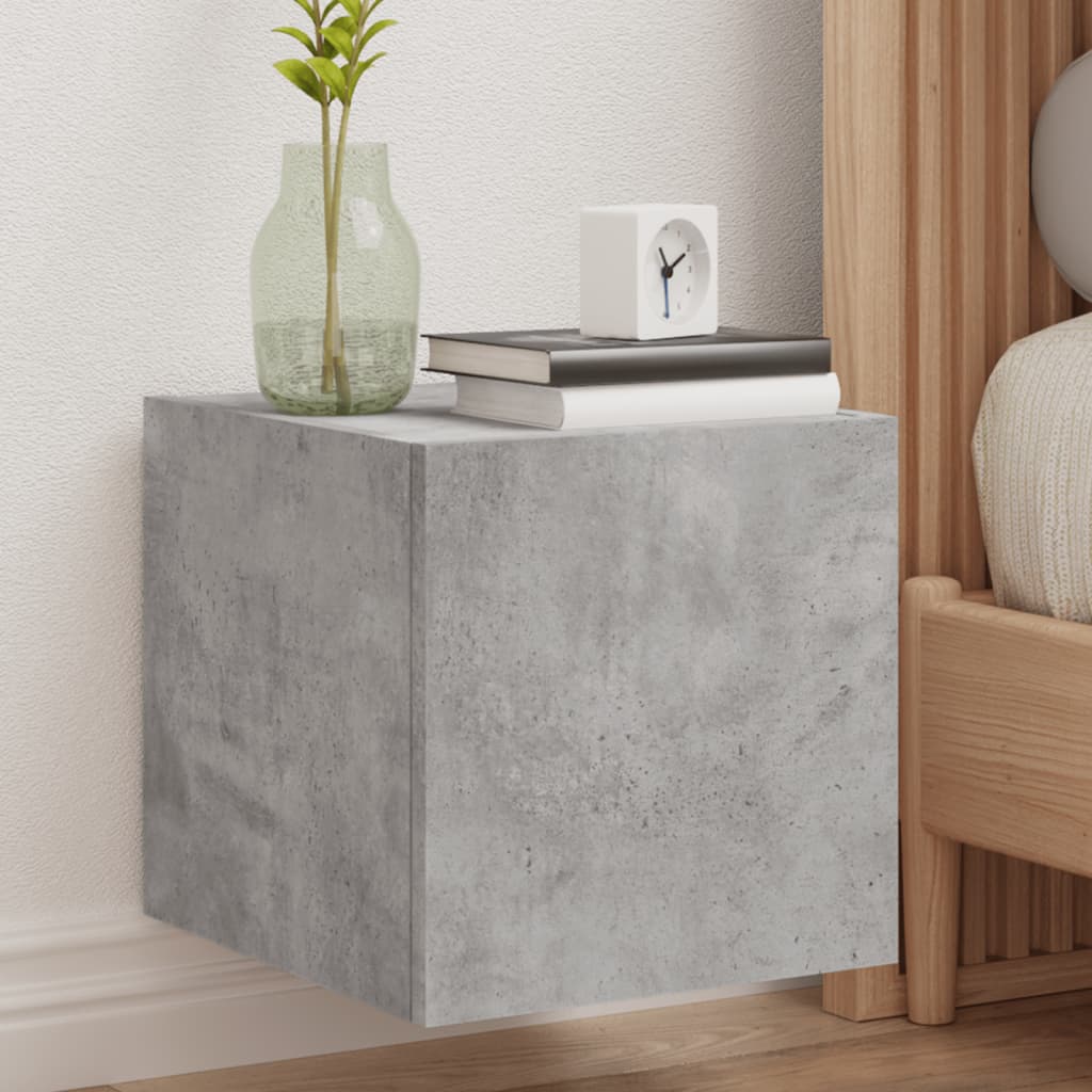 Tv-Wandmeubel Met Led-Verlichting Betongrijs
