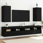 Tv-Wandmeubel Met Led-Verlichting Zwart