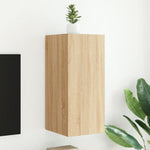 Tv-Wandmeubel Met Led-Verlichting Kleur Sonoma Eiken