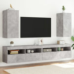 Tv-Wandmeubel Met Led-Verlichting Betongrijs