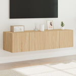 Tv-Wandmeubel Met Led-Verlichting Kleur Sonoma Eiken
