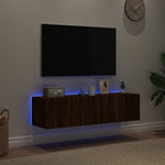 Tv-Wandmeubelen Met Led-Verlichting Bruineiken Bruin Eikenkleur