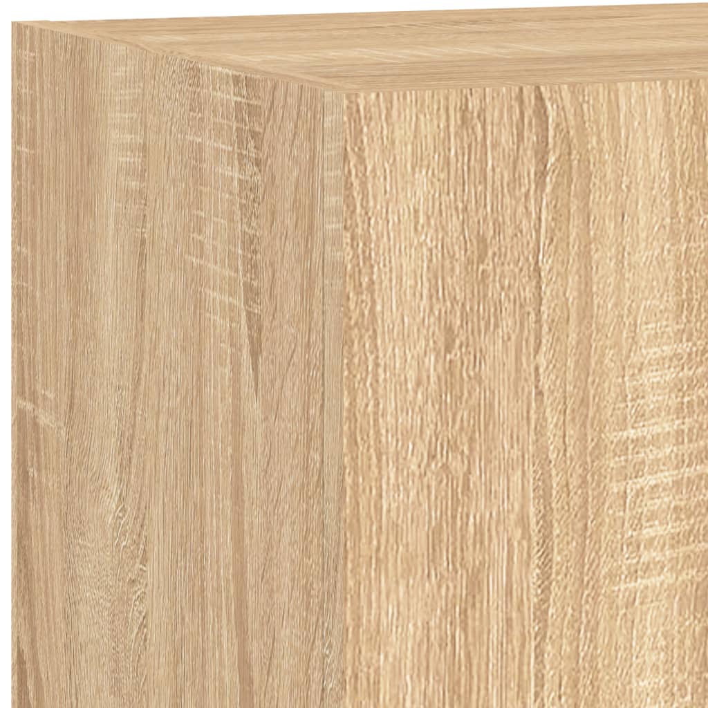 Tv-Wandmeubel Met Led-Verlichting Kleur Sonoma Eiken