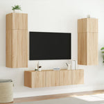Tv-Wandmeubel Met Led-Verlichting Kleur Sonoma Eiken