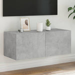Tv-Wandmeubel Met Led-Verlichting Betongrijs