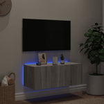 Tv-Wandmeubel Met Led-Verlichting Grijs Sonoma