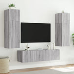 Tv-Wandmeubel Met Led-Verlichting Grijs Sonoma