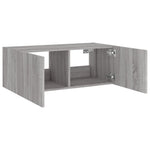Tv-Wandmeubel Met Led-Verlichting Grijs Sonoma