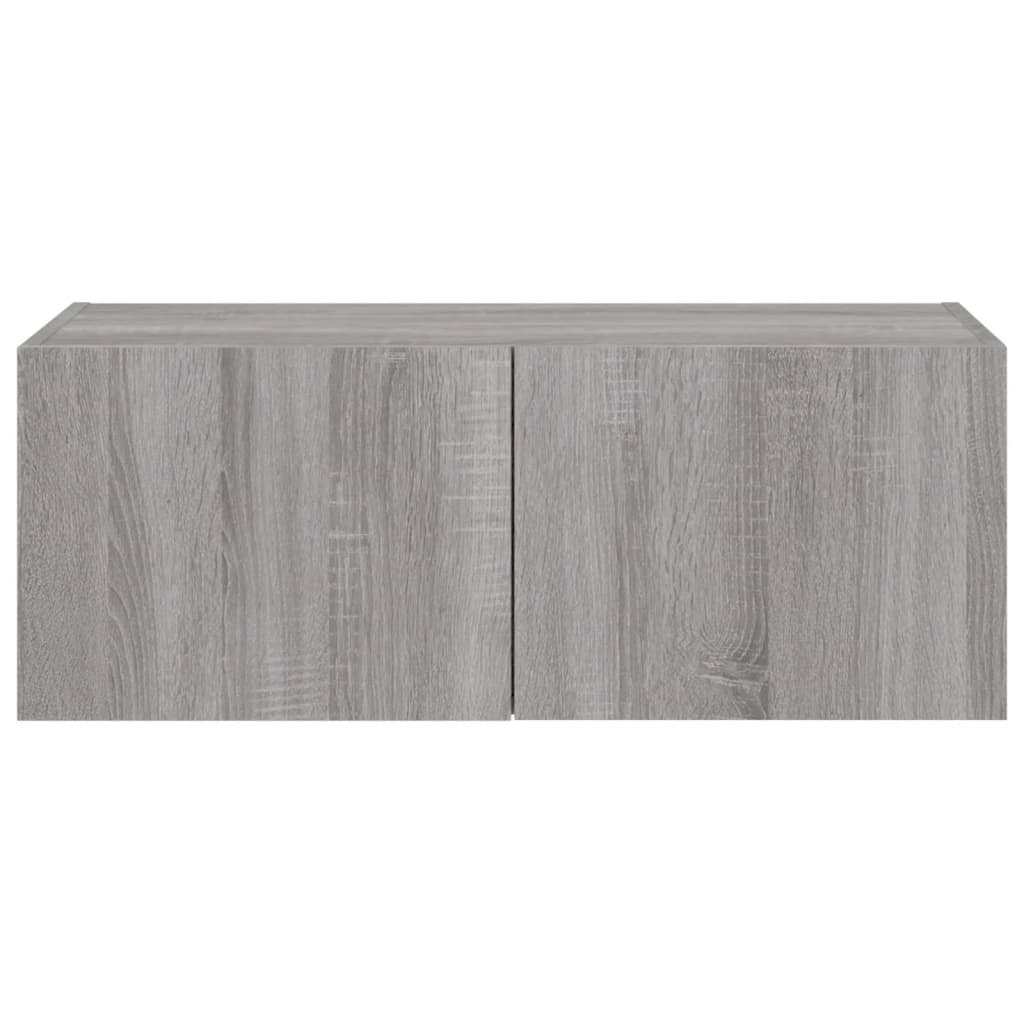Tv-Wandmeubel Met Led-Verlichting Grijs Sonoma