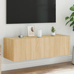 Tv-Wandmeubel Met Led-Verlichting Kleur Sonoma Eiken