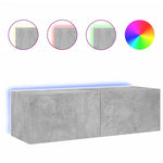 Tv-Wandmeubel Met Led-Verlichting Betongrijs