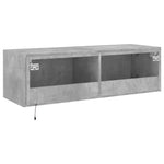Tv-Wandmeubel Met Led-Verlichting Betongrijs