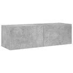 Tv-Wandmeubel Met Led-Verlichting Betongrijs