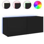 Tv-Wandmeubel Met Led-Verlichting Zwart