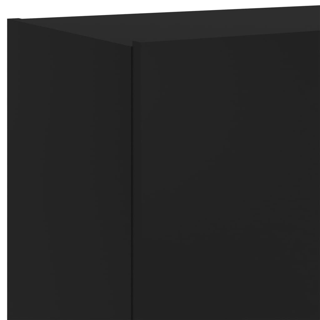 Tv-Wandmeubel Met Led-Verlichting Zwart
