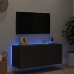 Tv-Wandmeubel Met Led-Verlichting Zwart