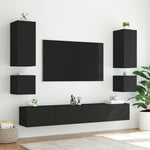 Tv-Wandmeubel Met Led-Verlichting Zwart