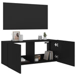 Tv-Wandmeubel Met Led-Verlichting Zwart