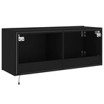Tv-Wandmeubel Met Led-Verlichting Zwart