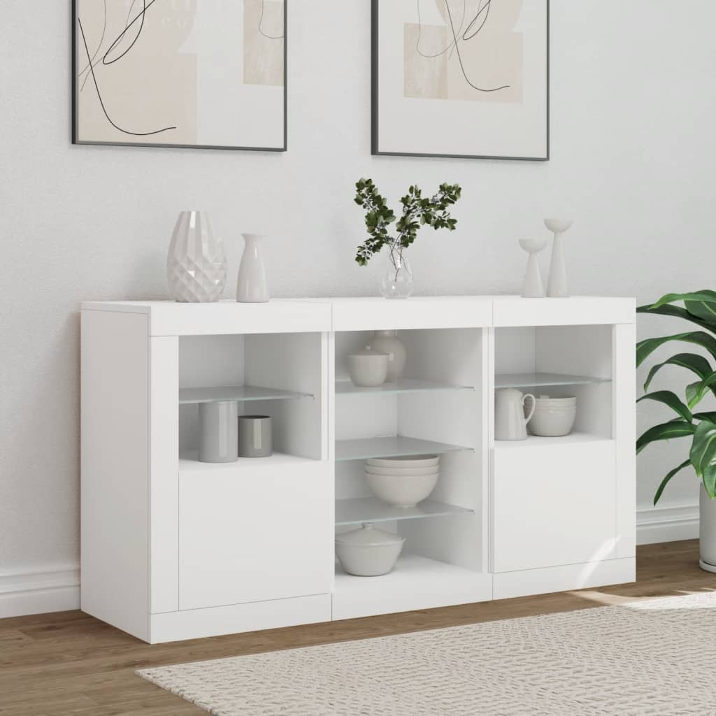 Dressoir Met Led-Verlichting 123X37X67 Cm
