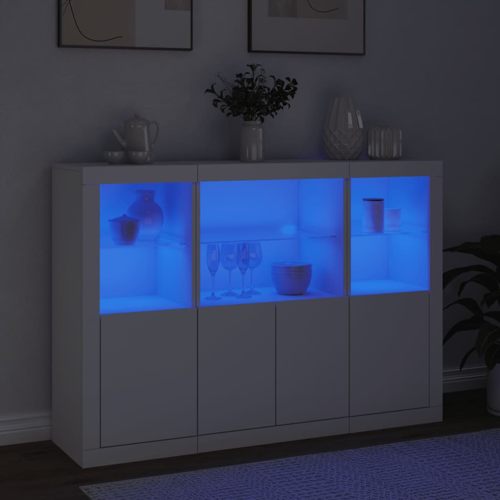 Dressoirs Met Led-Verlichting Bewerkt Hout