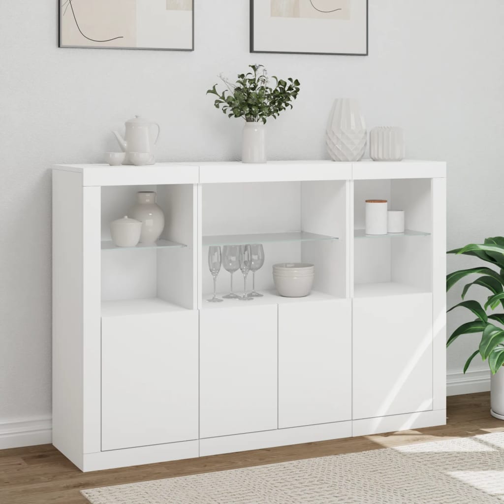 Dressoirs Met Led-Verlichting Bewerkt Hout