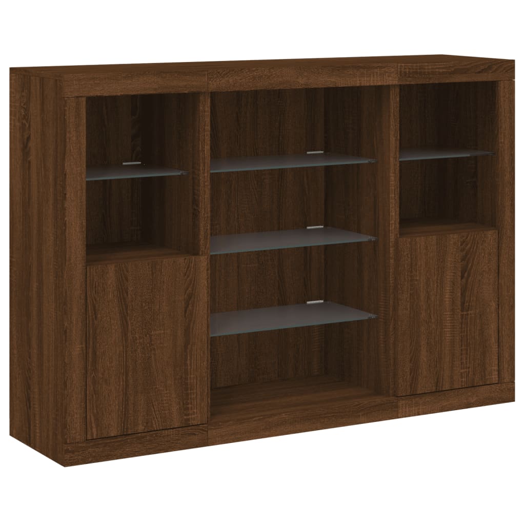 Dressoirs Met Led-Verlichting Bewerkt Hout Bruineikenkleur